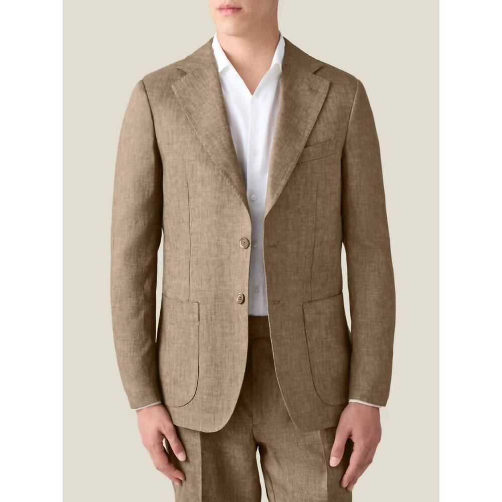 NEW LUCA FALONI men’s linen blazer in brown